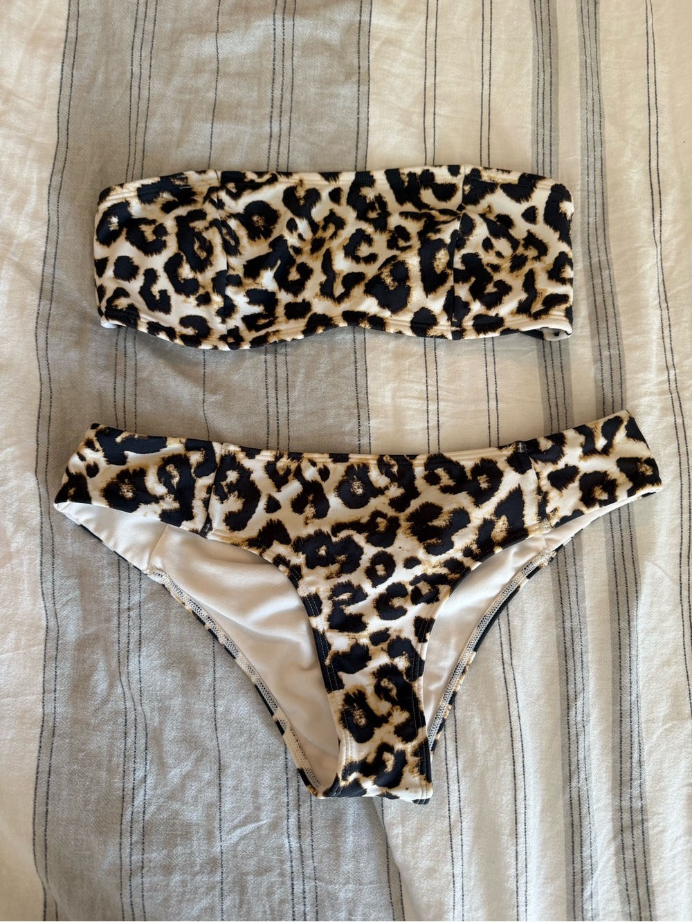Abercrombie & Fitch Leopard Print Bandeau Bikini Set